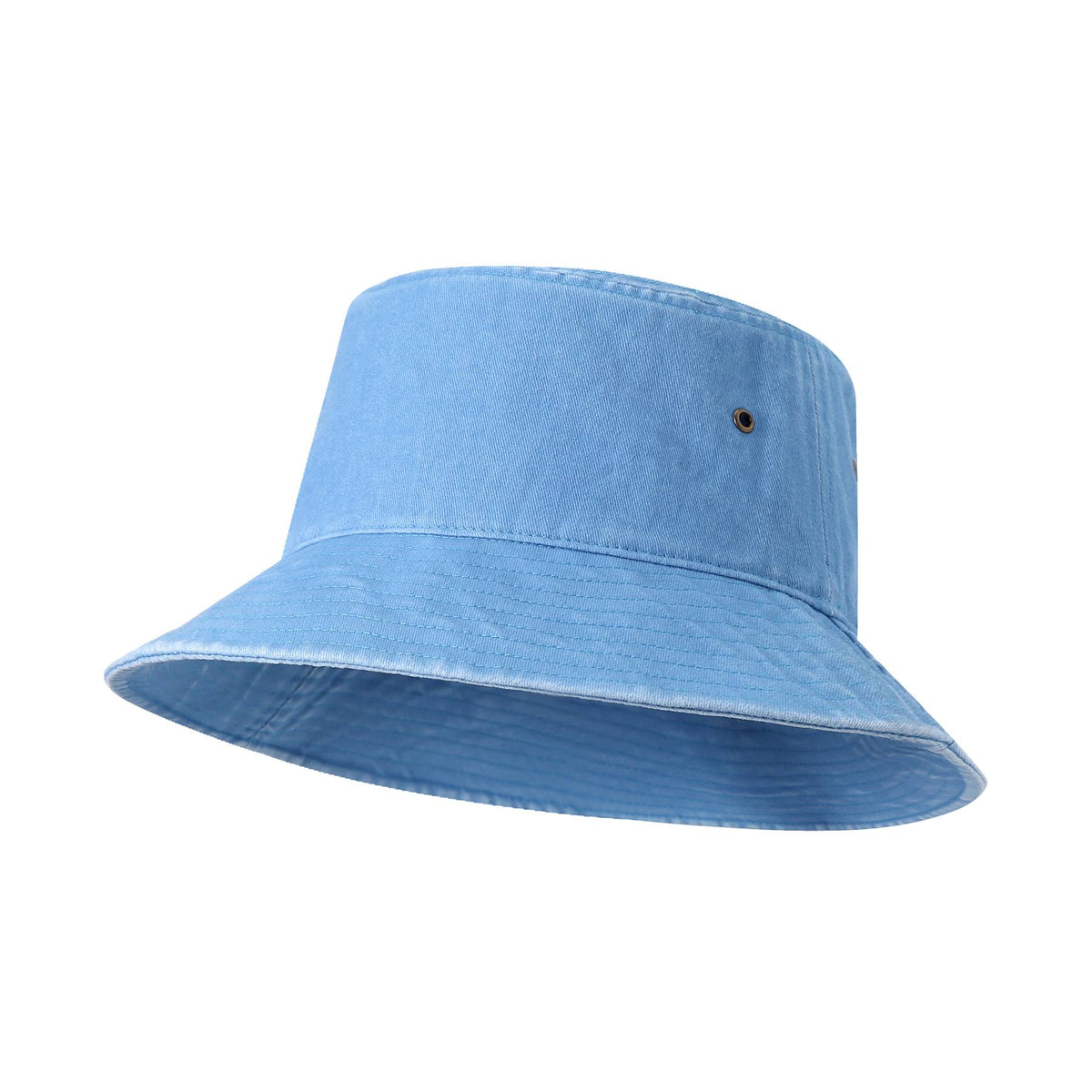 280gsm 100% cotton drill washed bucket hat - Sky Blue Faded - Front