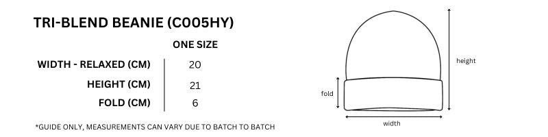 Beanie - Size guide