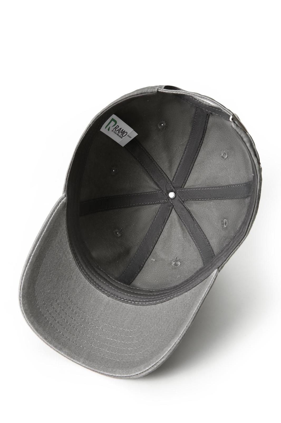 280GSM Cotton Drill Washed Unstructured Caps - Charcoal Faded - View