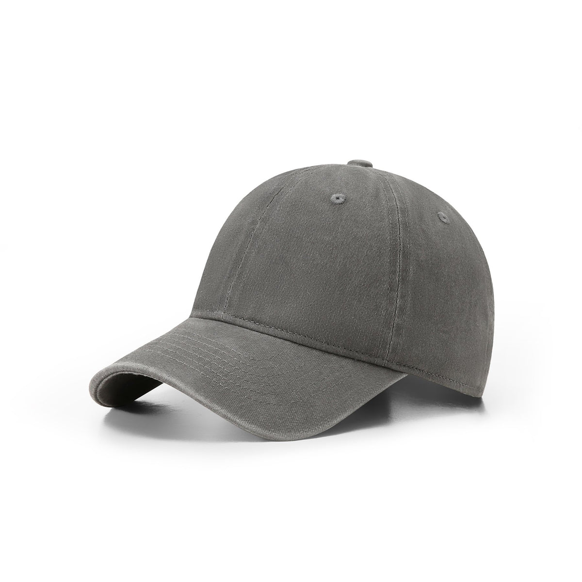 280GSM Cotton Drill Washed Unstructured Caps - Charcoal Faded - Front