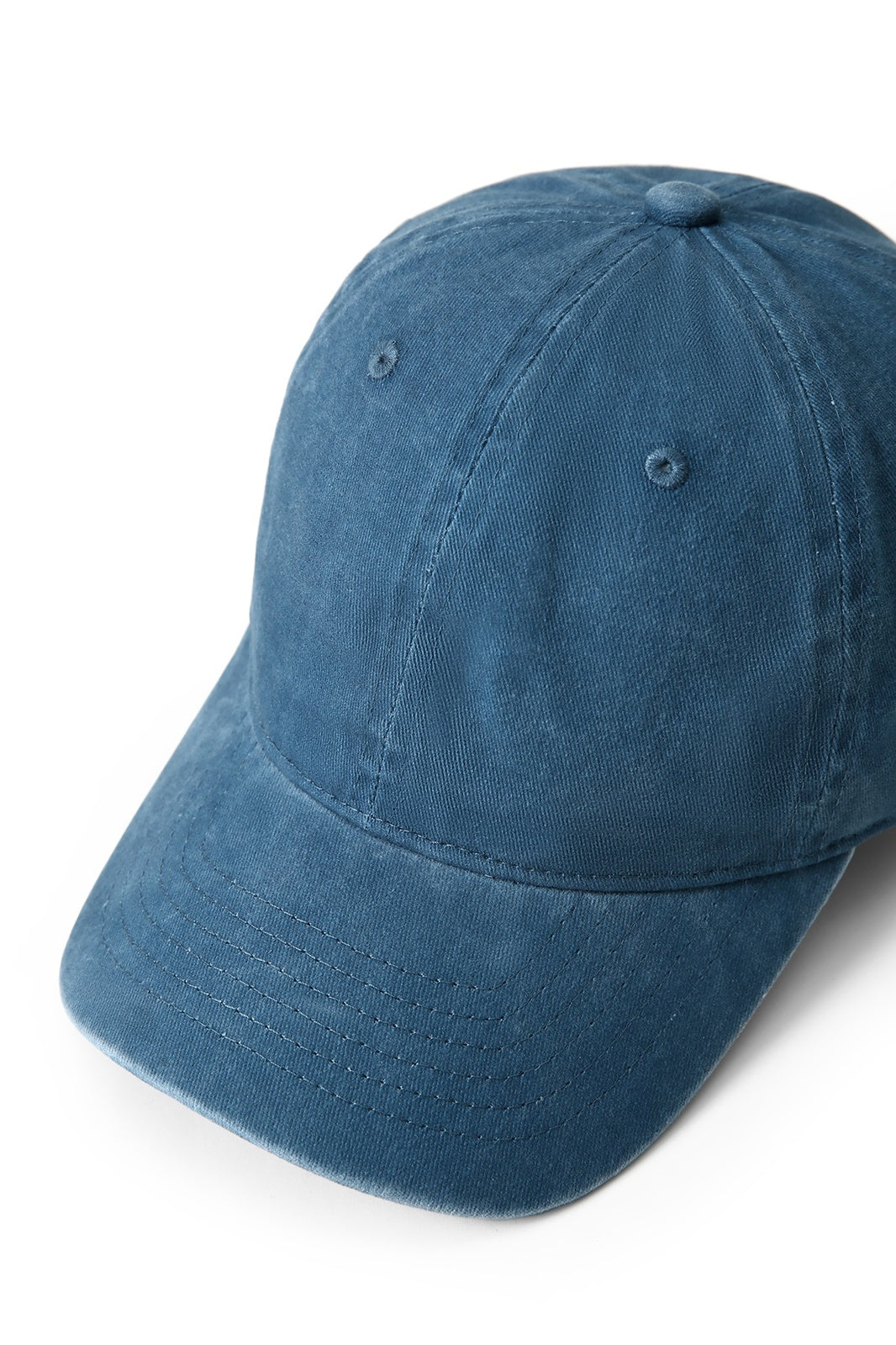 280GSM Cotton Drill Washed Unstructured Caps - French Blue Faded - View
