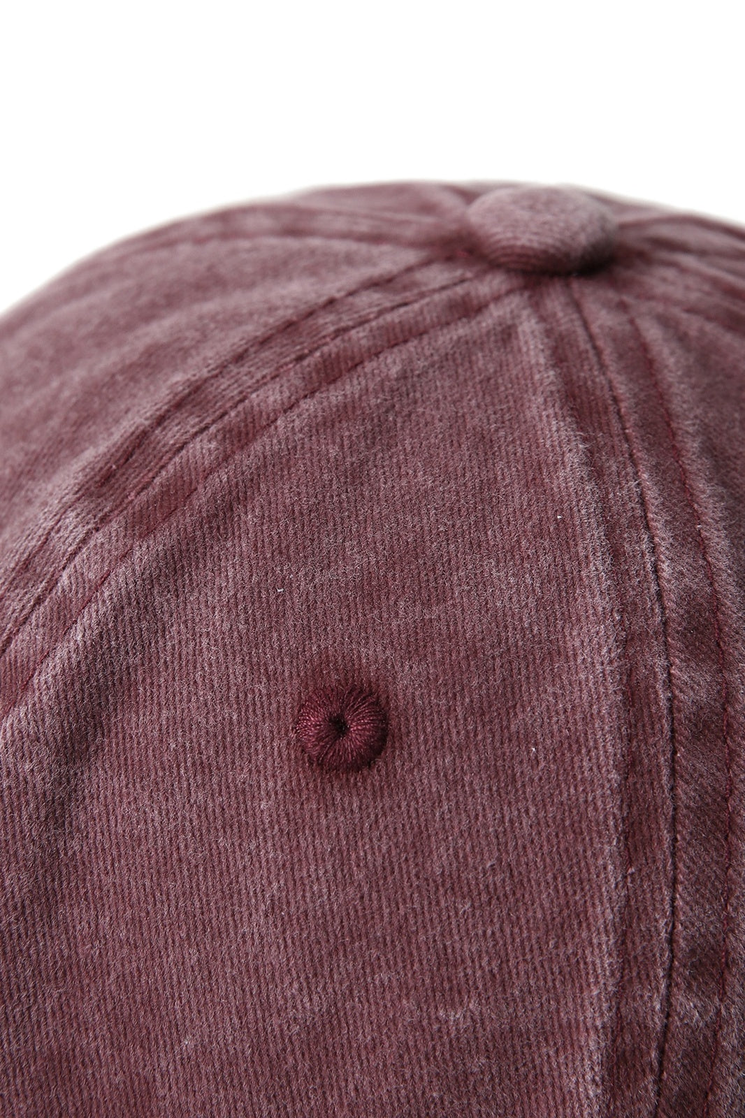 280GSM Cotton Drill Washed Unstructured Caps - Maroon Faded - View