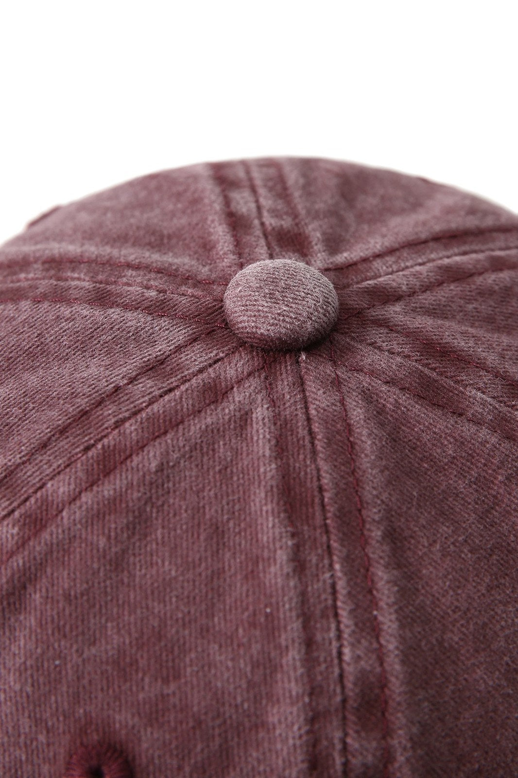 280GSM Cotton Drill Washed Unstructured Caps - Maroon Faded - View