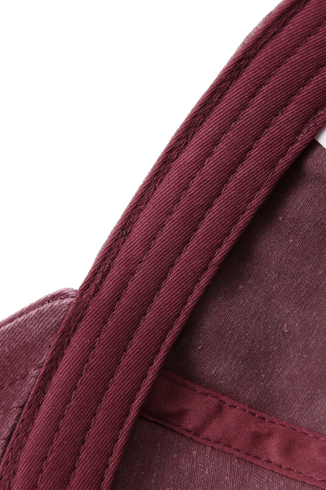 280GSM Cotton Drill Washed Unstructured Caps - Maroon Faded - View