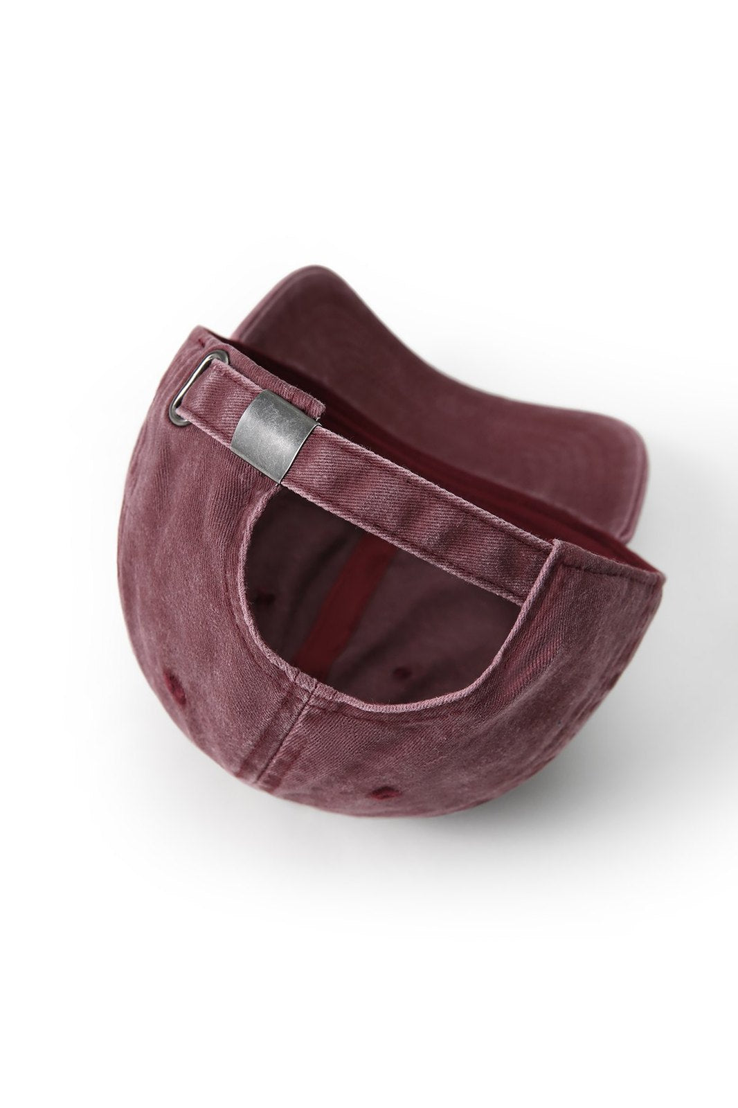 280GSM Cotton Drill Washed Unstructured Caps - Maroon Faded - View