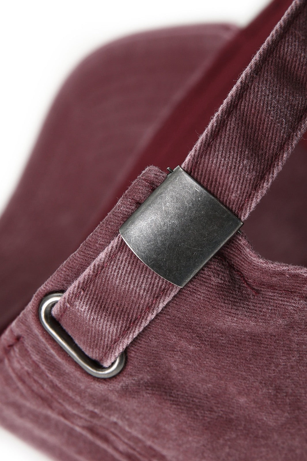 280GSM Cotton Drill Washed Unstructured Caps - Maroon Faded - View