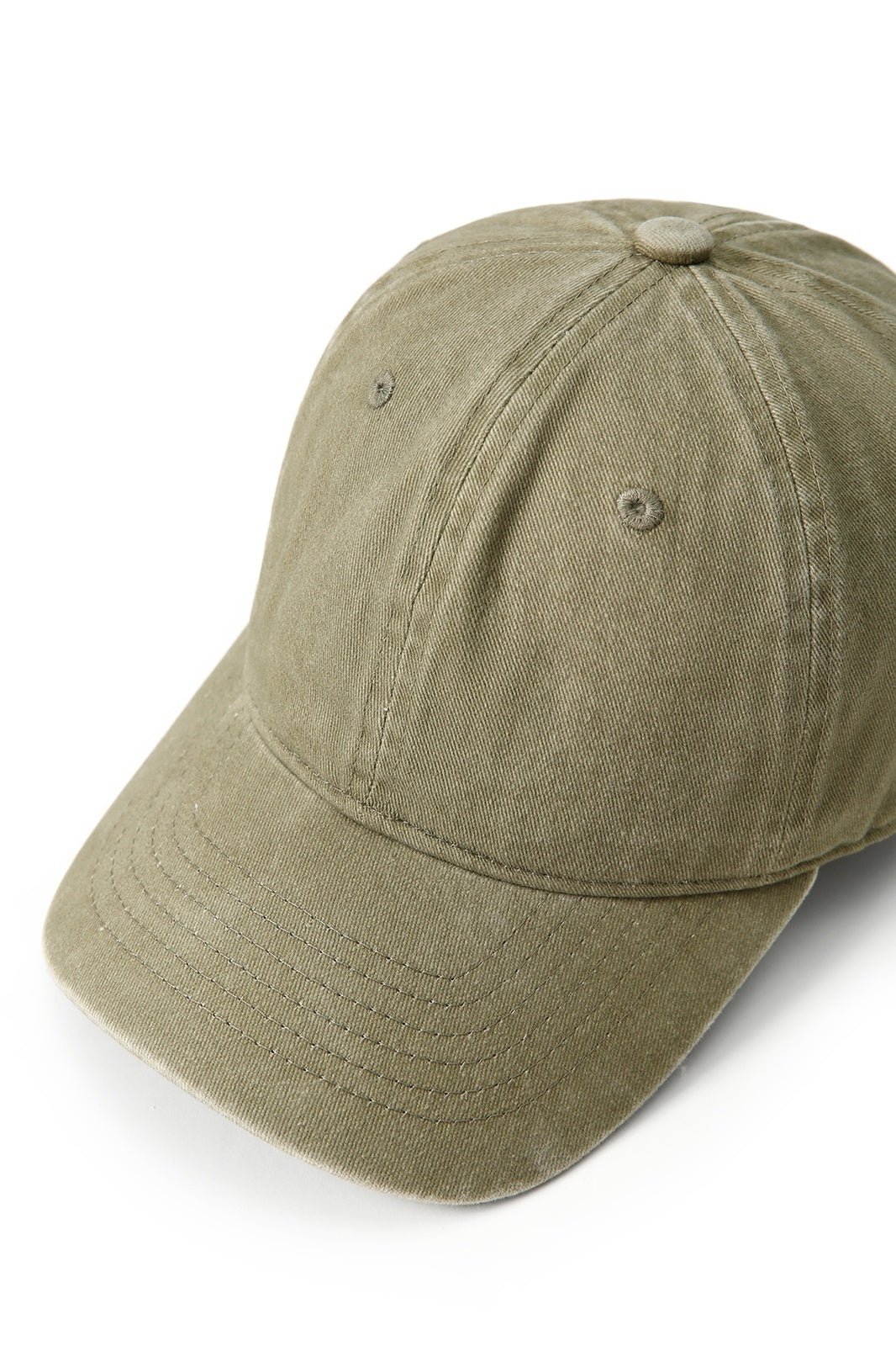 280GSM Cotton Drill Washed Unstructured Caps - Olive Faded - View