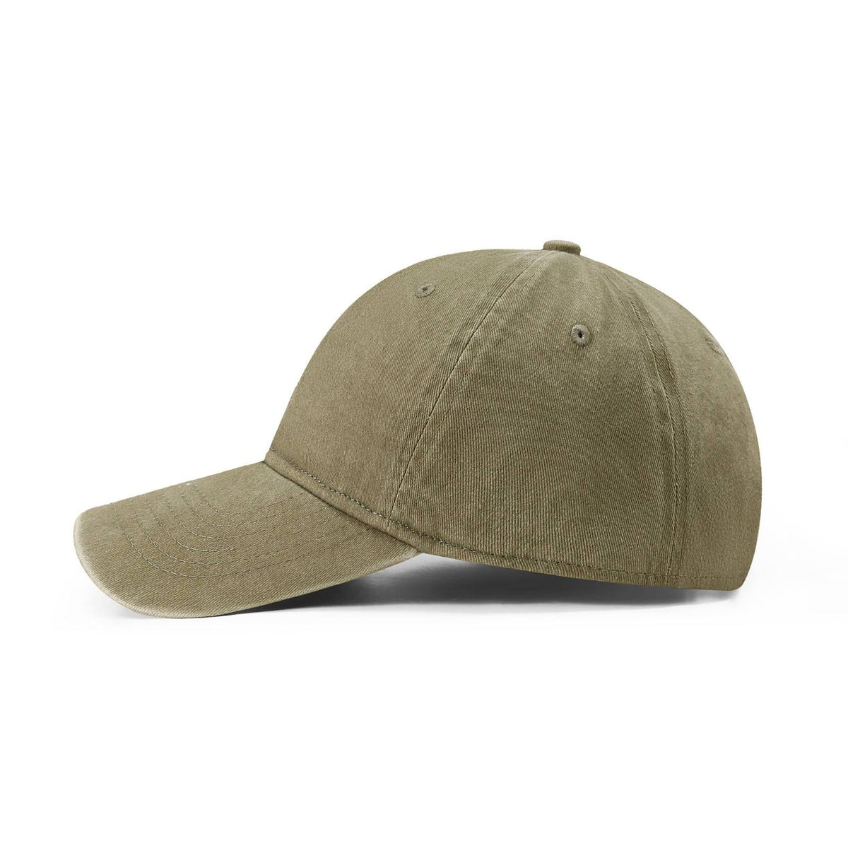280GSM Cotton Drill Washed Unstructured Caps - Olive Faded - View