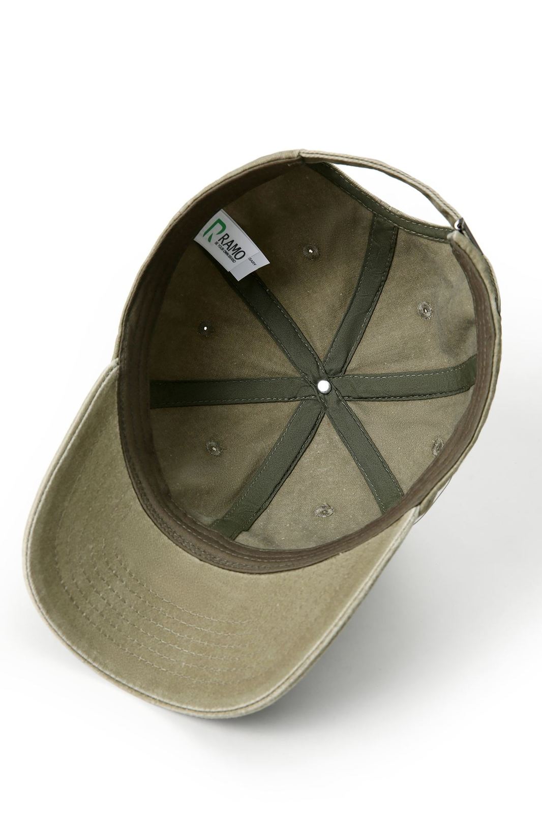 280GSM Cotton Drill Washed Unstructured Caps - Olive Faded - View