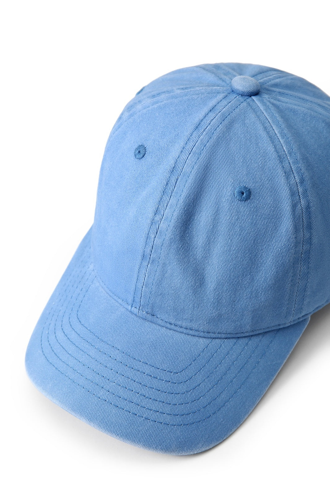 280GSM Cotton Drill Washed Unstructured Caps - Sky Blue Faded - View