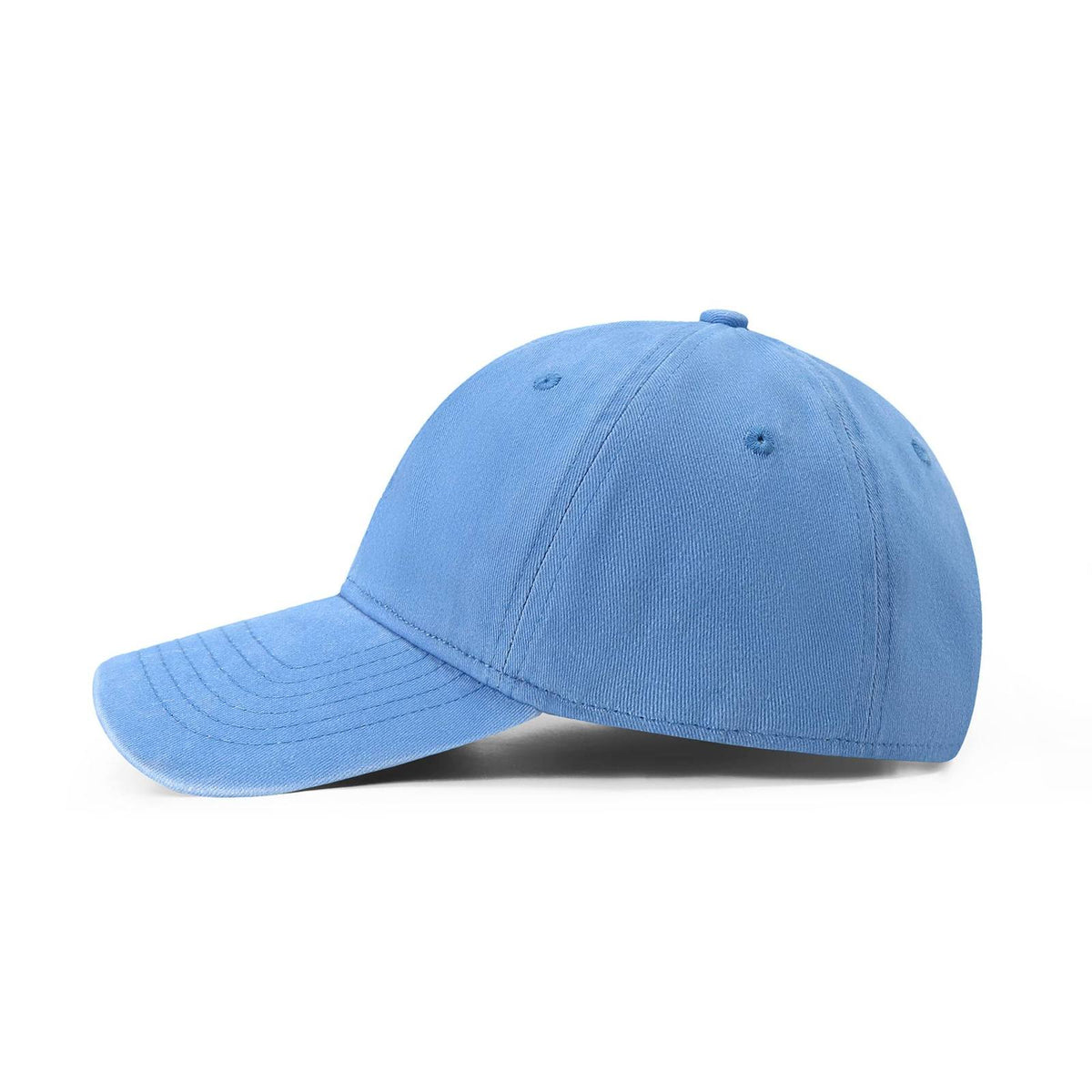 280GSM Cotton Drill Washed Unstructured Caps - Sky Blue Faded - View