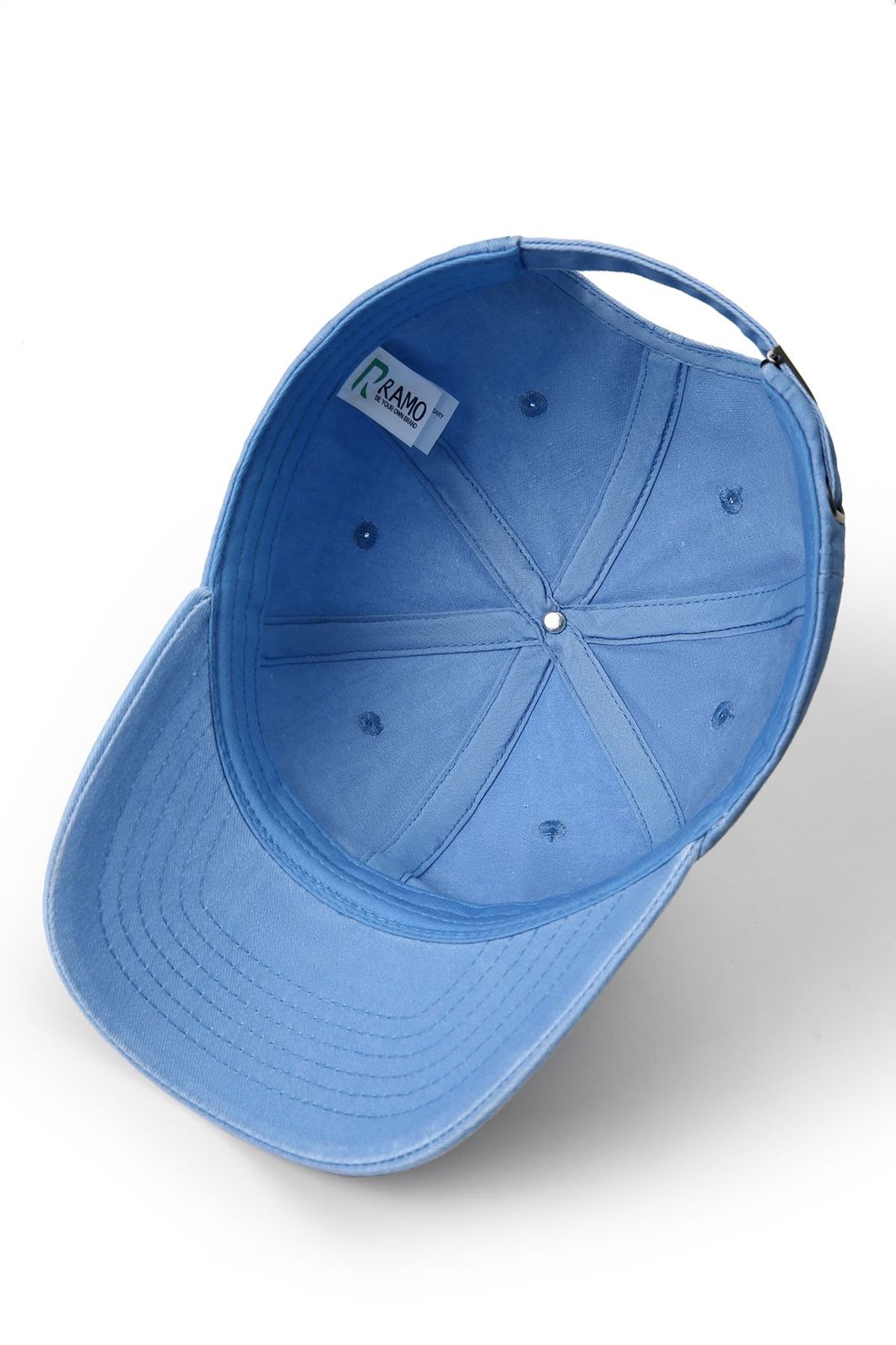 280GSM Cotton Drill Washed Unstructured Caps - Sky Blue Faded - View