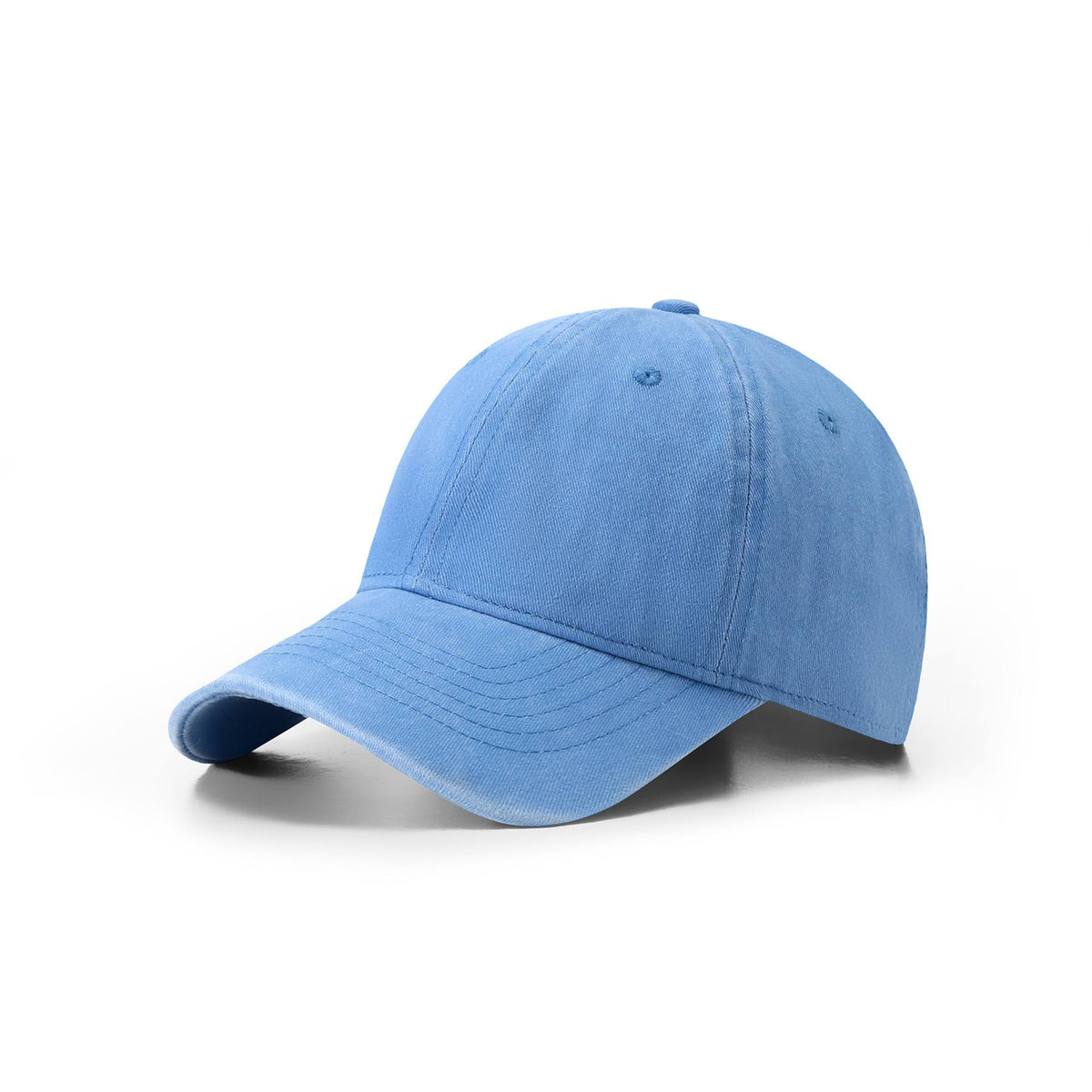 280GSM Cotton Drill Washed Unstructured Caps - Sky Blue Faded - Front