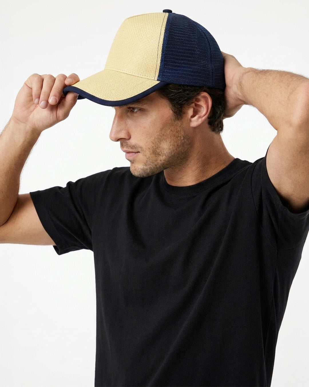 Straw Mesh Trucker Caps - view