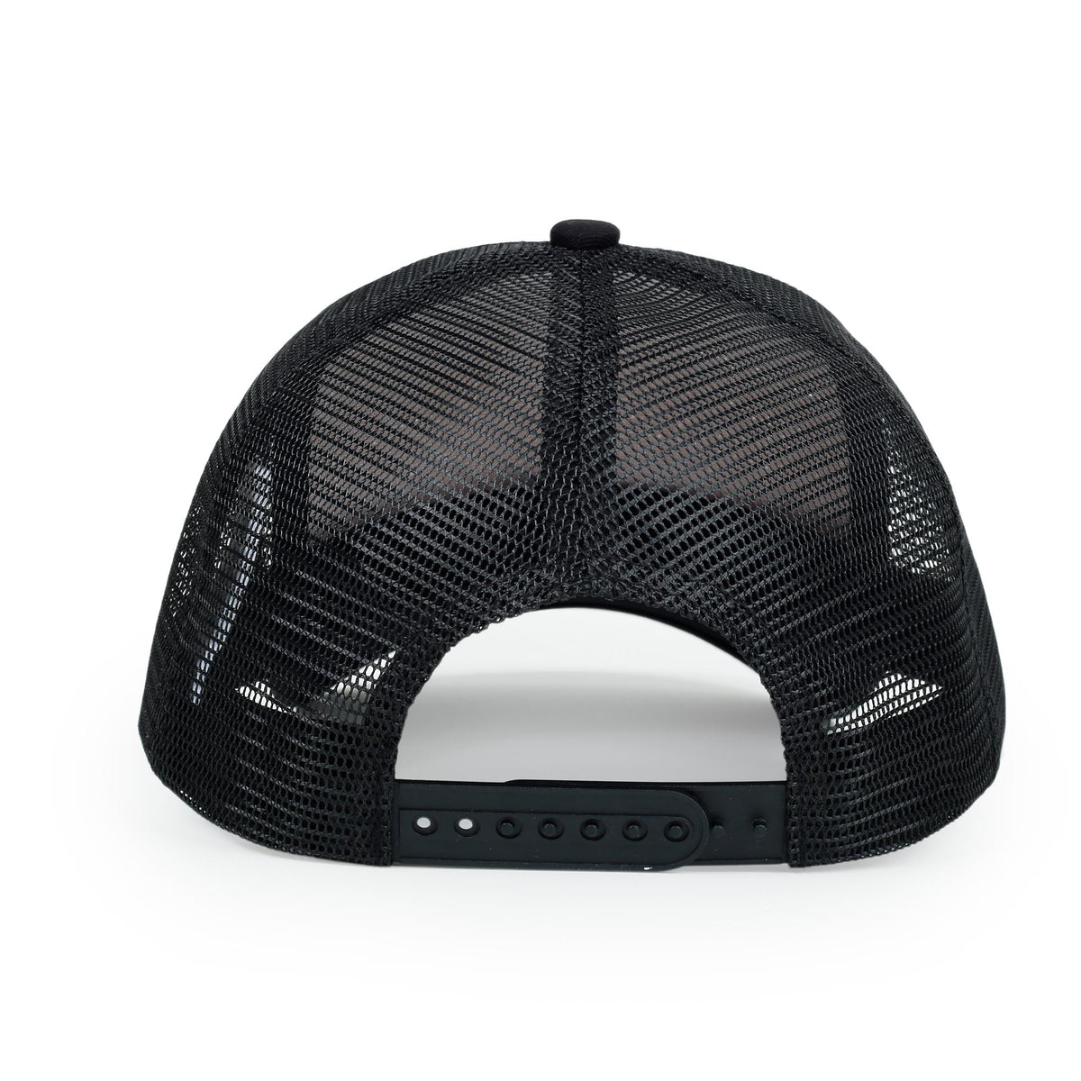Straw Mesh Trucker Caps - Black/Oak - Back