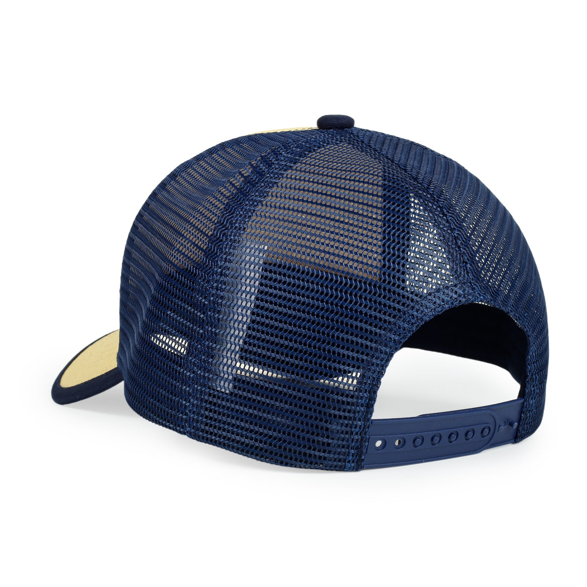 Straw Mesh Trucker Caps - Navy/Natural - View