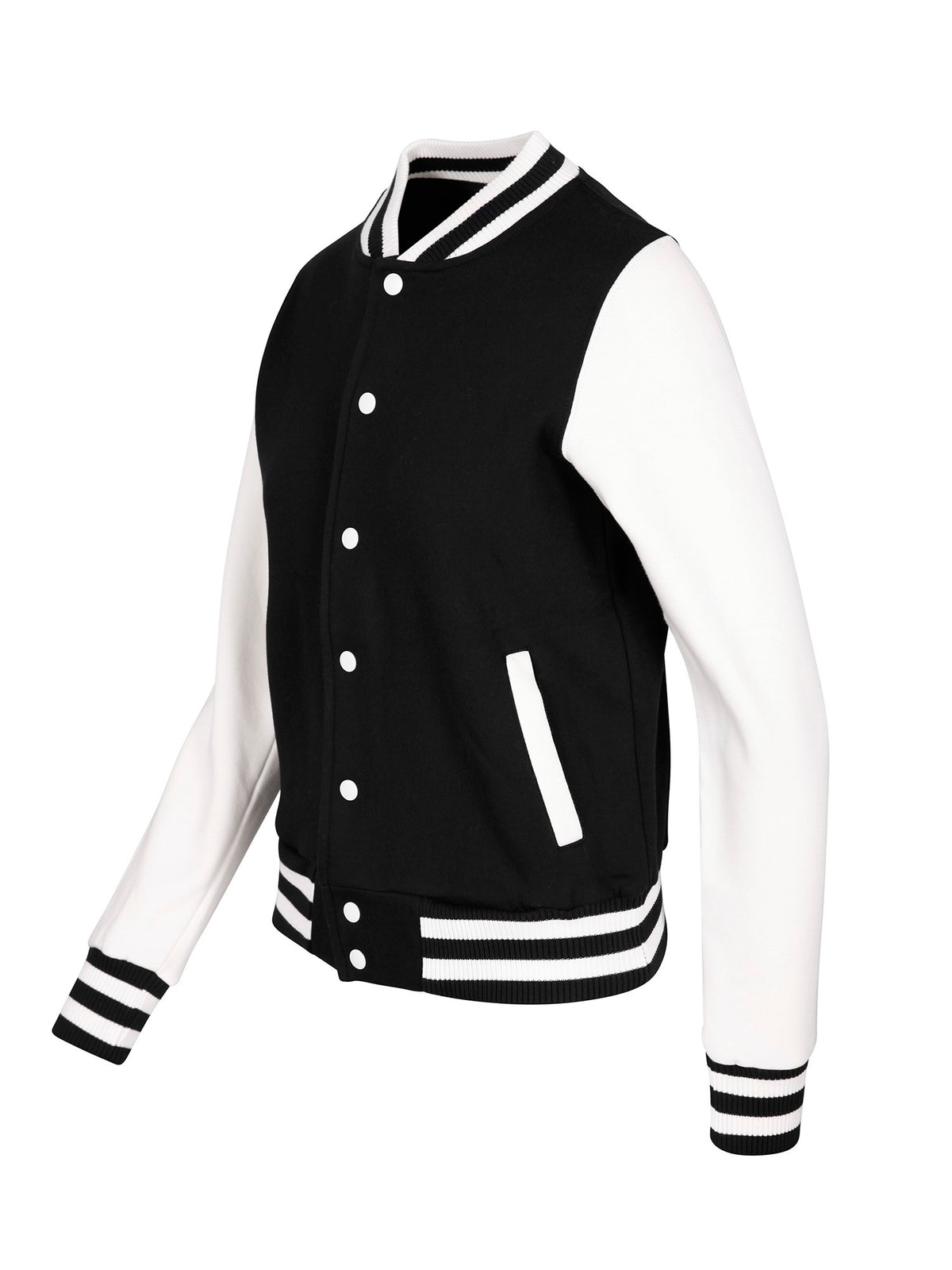 Womens/Junior Varsity Jacket - Black/White - Side