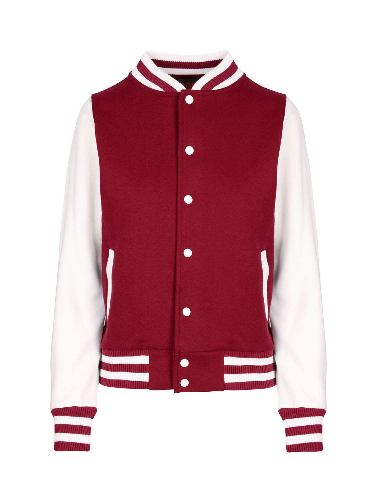 Womens/Junior Varsity Jacket - Maroon/White - Front