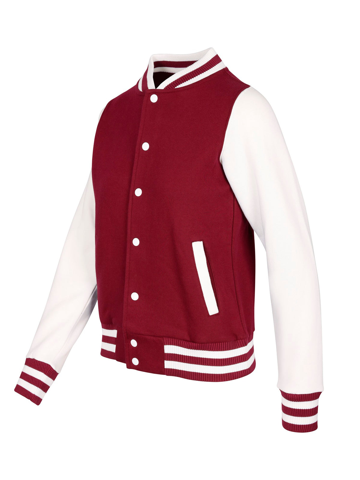 Womens/Junior Varsity Jacket - Maroon/White - Side