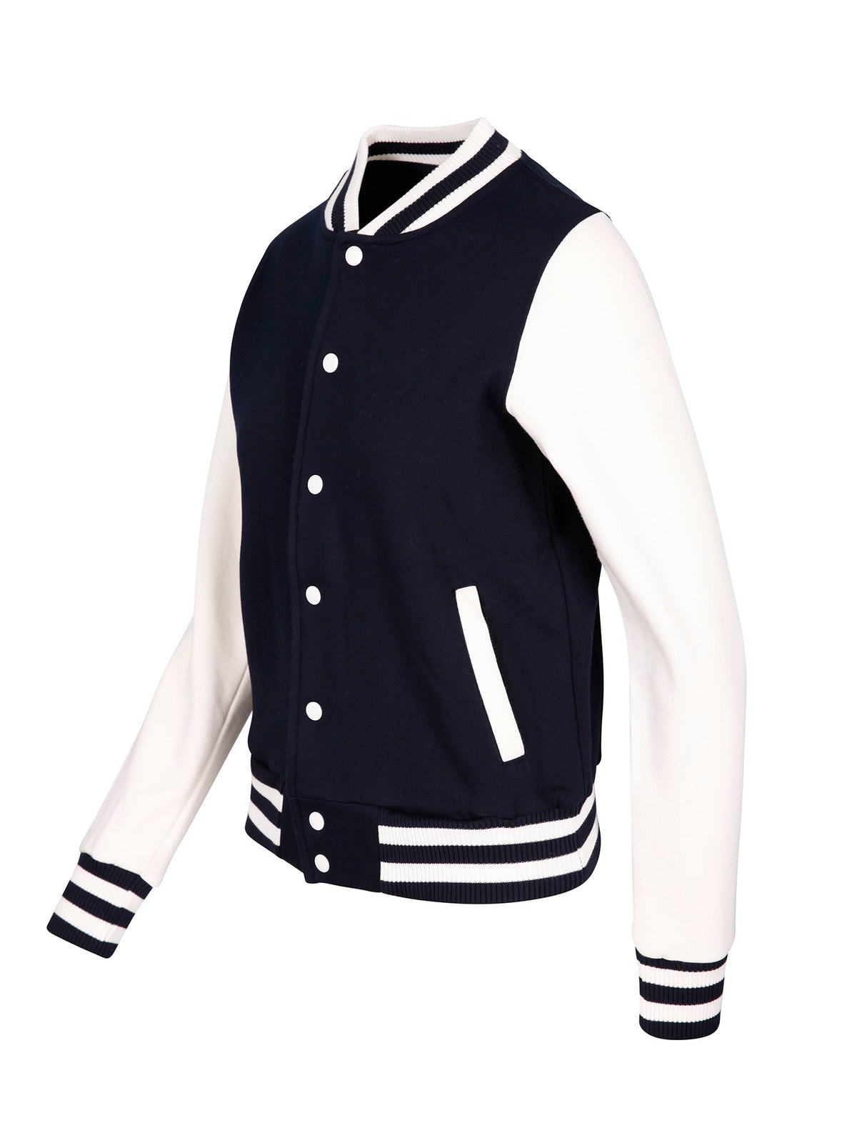 Womens/Junior Varsity Jacket - Navy/White - Side