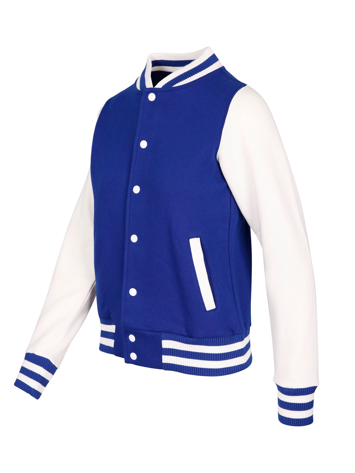Womens/Junior Varsity Jacket - Royal/White - Side