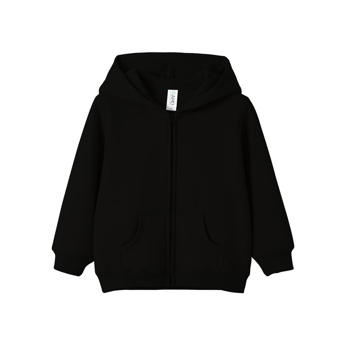 Fleece baby Zip Hoodie - Black - Front