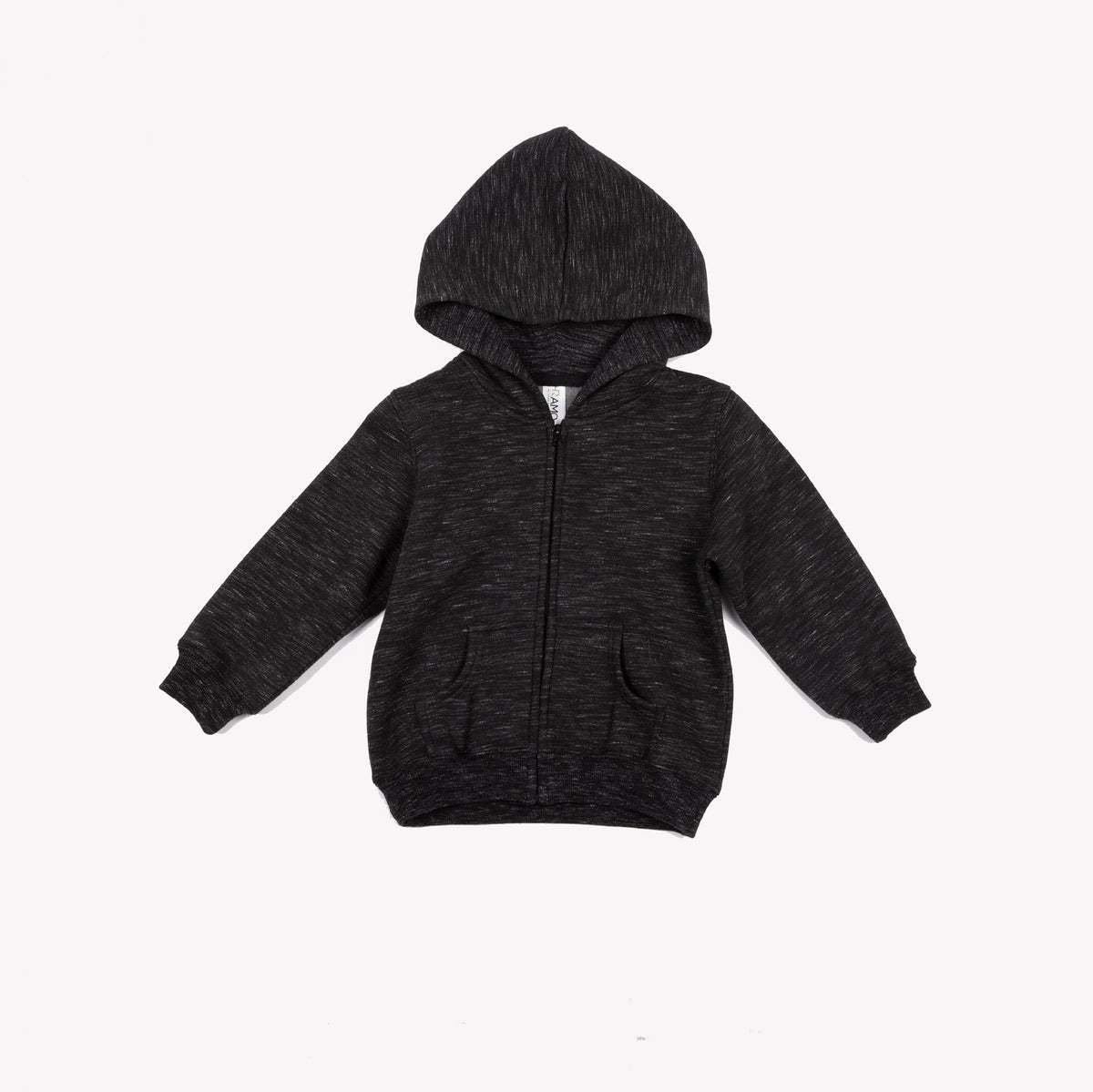 Fleece baby Zip Hoodie - Black Marl - Front