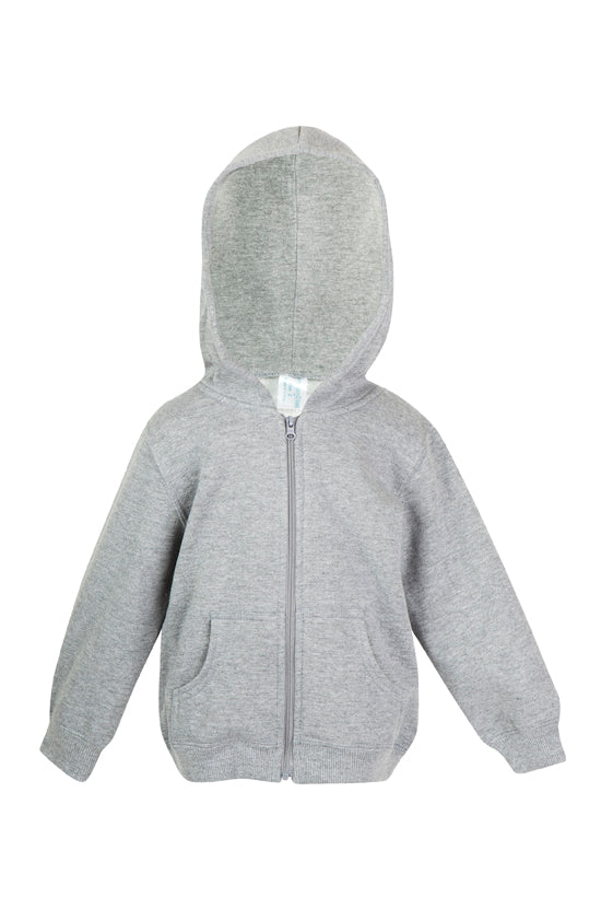Fleece baby Zip Hoodie - Grey Marl - Front