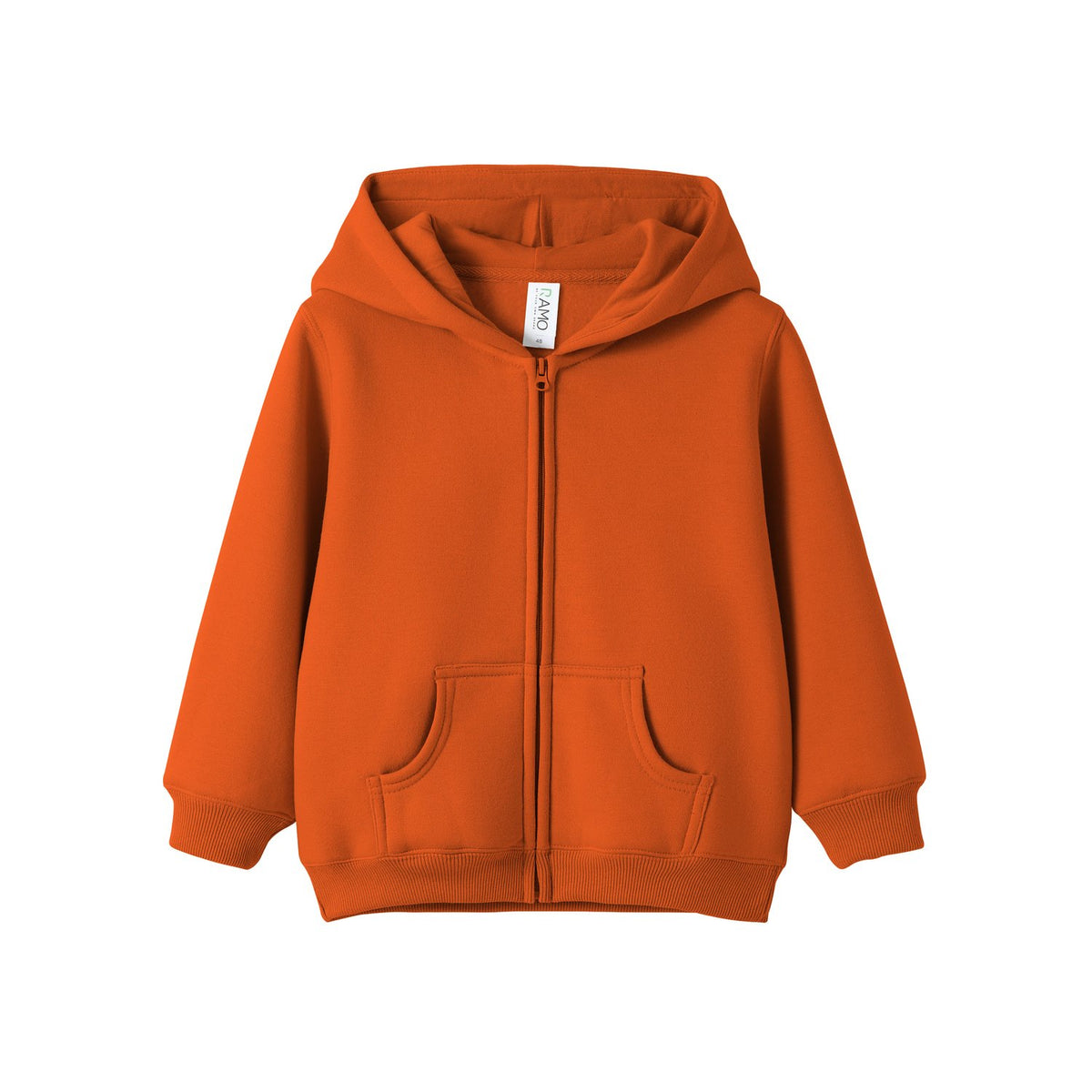 Fleece baby Zip Hoodie - Orange - Front
