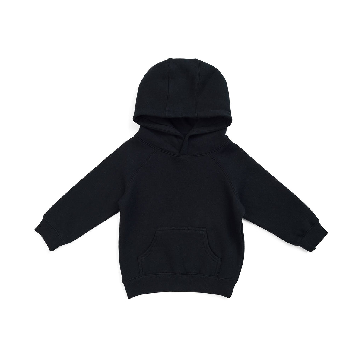Babies' Cotton Care Kangaroo Pocket Hoodie - Black - Front