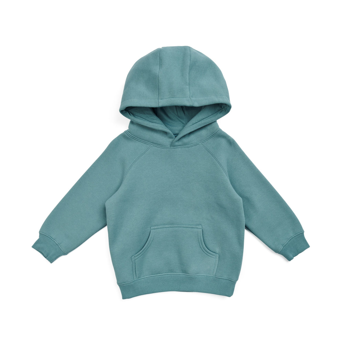 Babies' Cotton Care Kangaroo Pocket Hoodie - Slate Green - Front