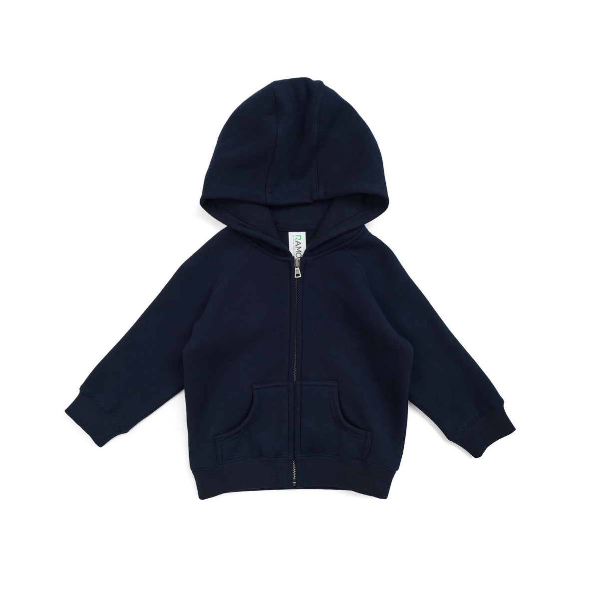 Babies Cotton Care Kangaroo Zip Pocket Hoodie - Navy Blue - Front