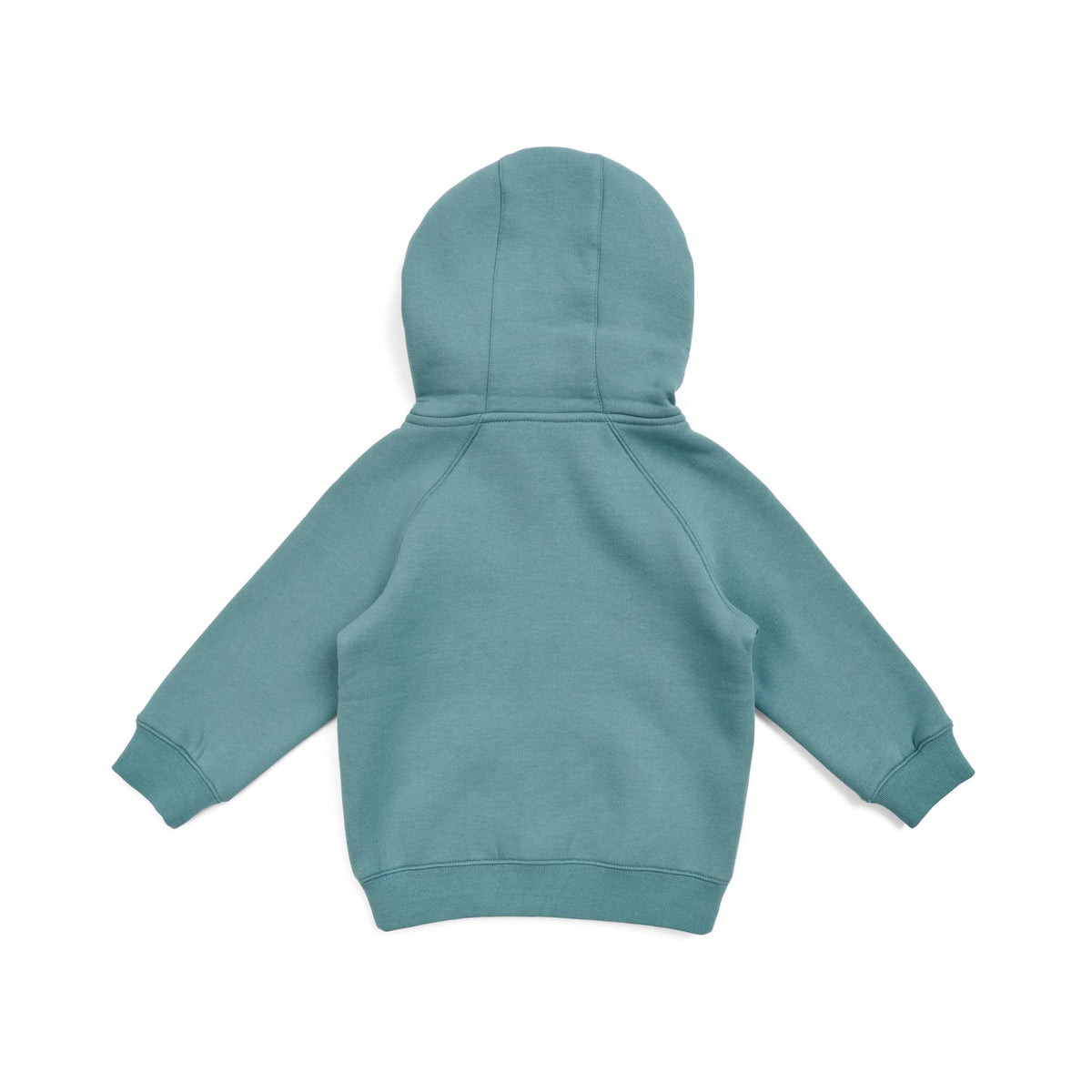 Babies Cotton Care Kangaroo Zip Pocket Hoodie - Slate Green - Back