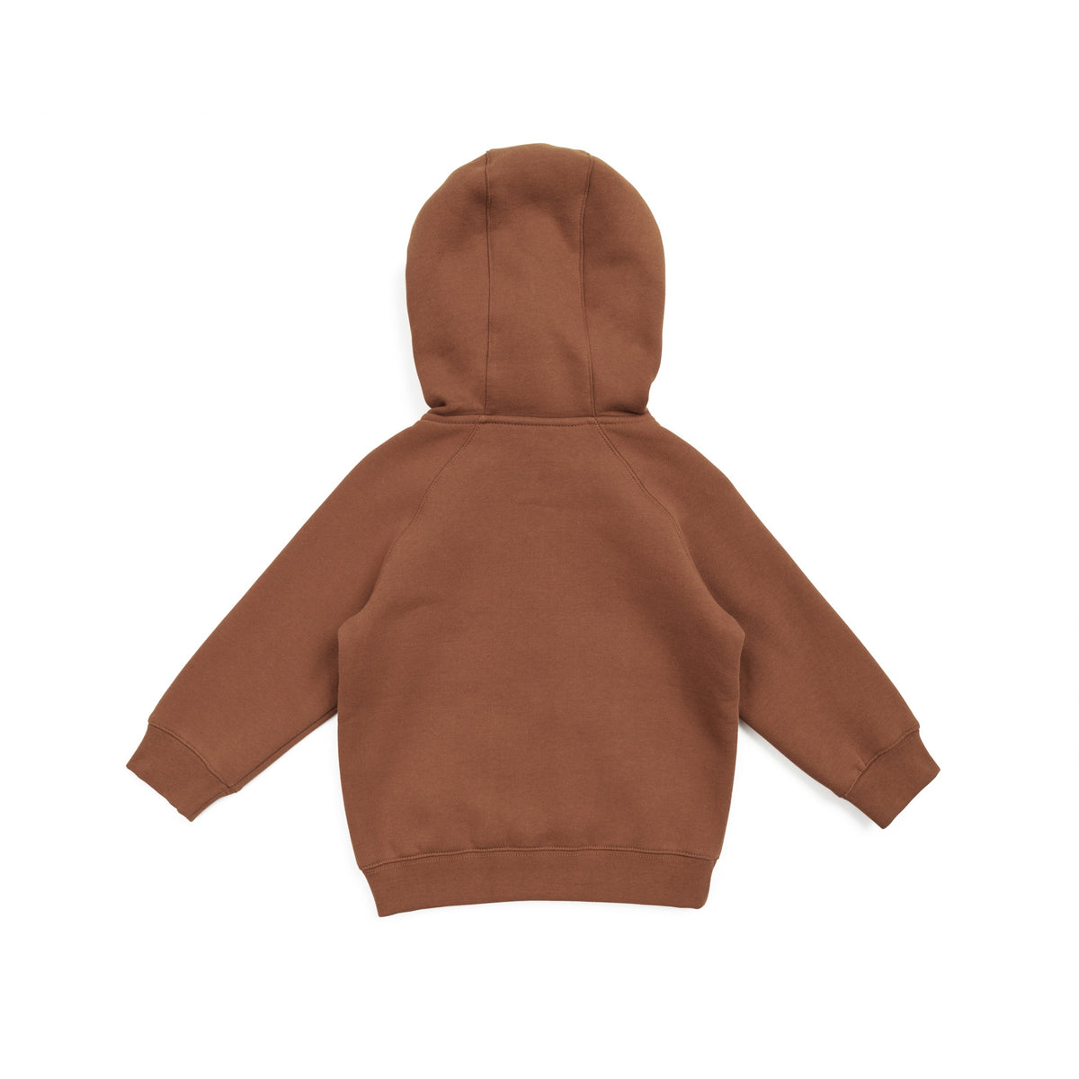 Babies Cotton Care Kangaroo Zip Pocket Hoodie - Toffee - Back