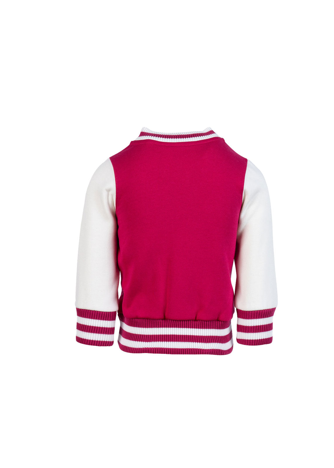 Babies Varsity Jacket - Hot Pink/White - Back