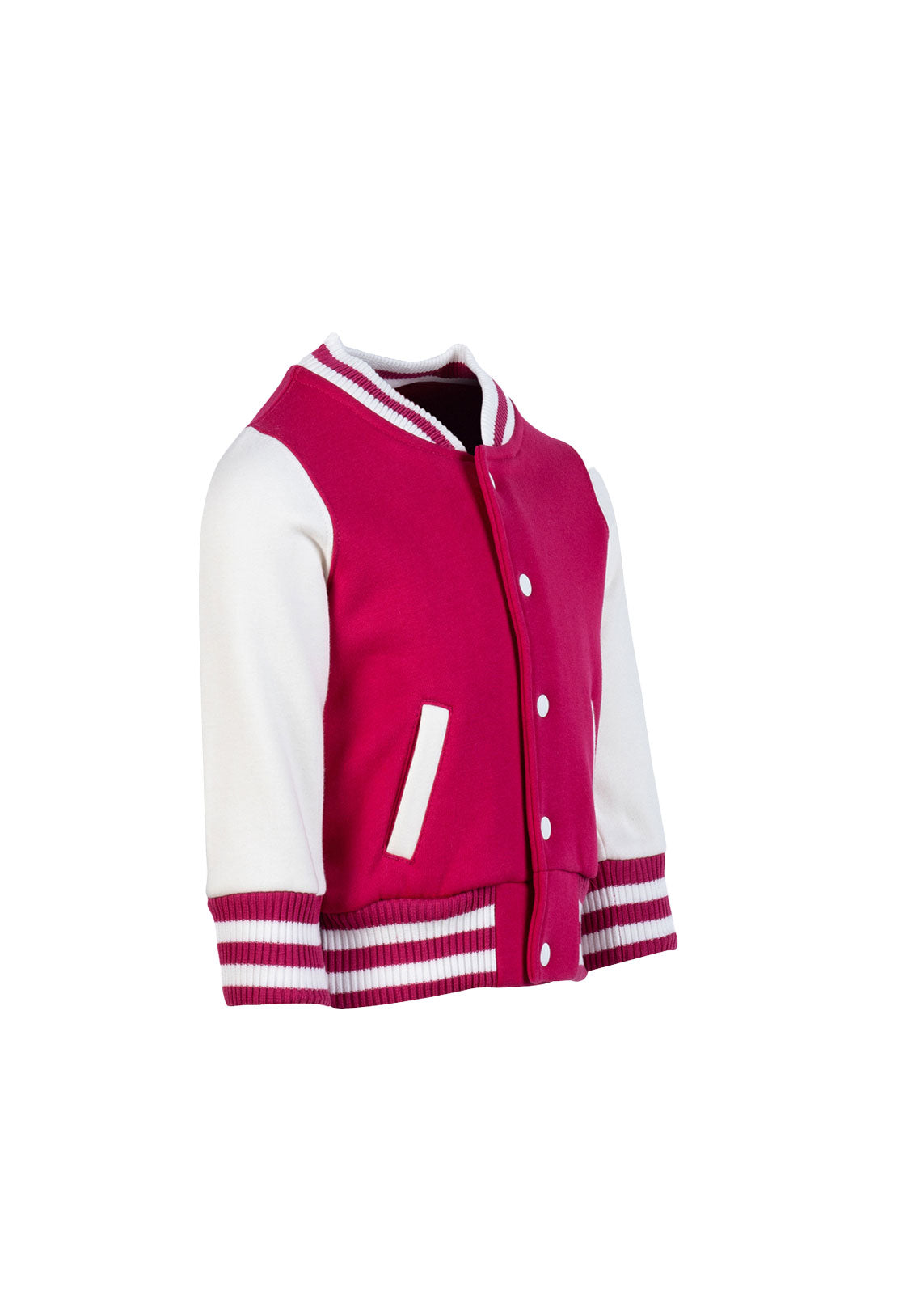 Babies Varsity Jacket - Hot Pink/White - Side