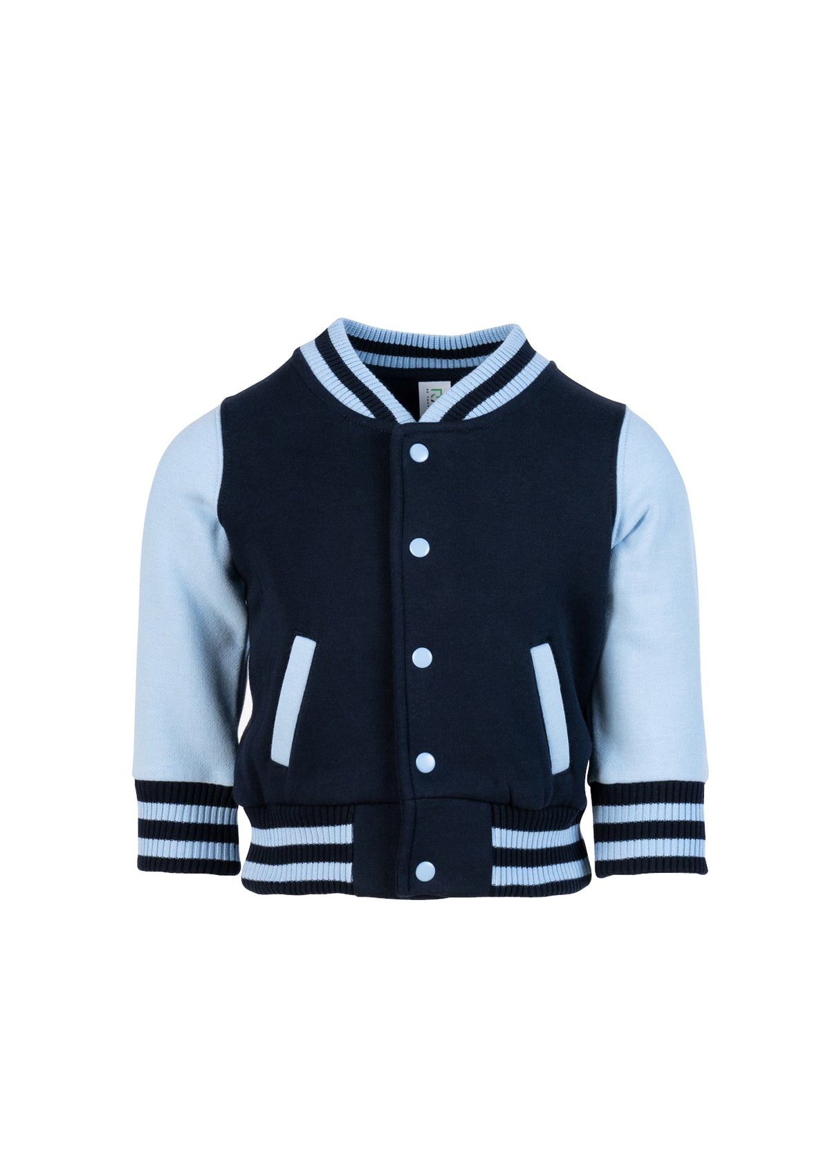Babies Varsity Jacket - Navy/Sky - Front