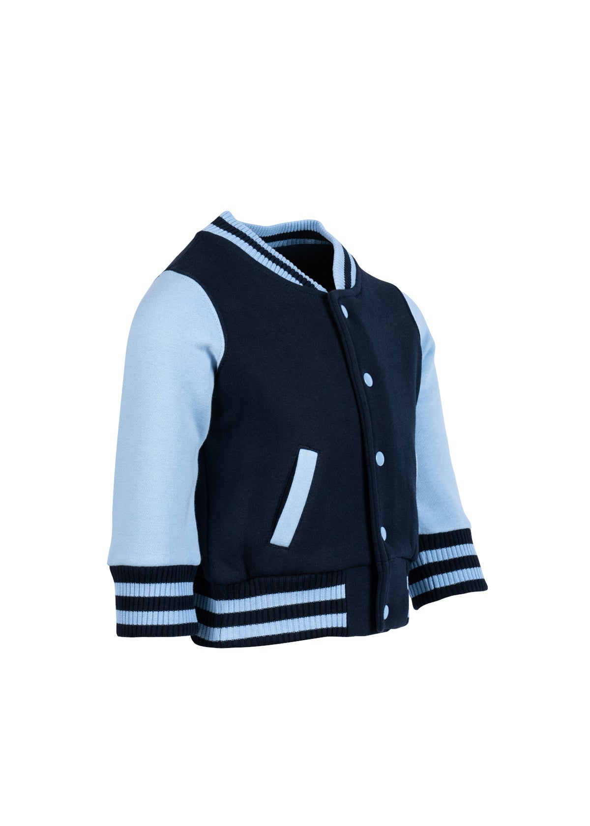 Babies Varsity Jacket - Navy/Sky - Side