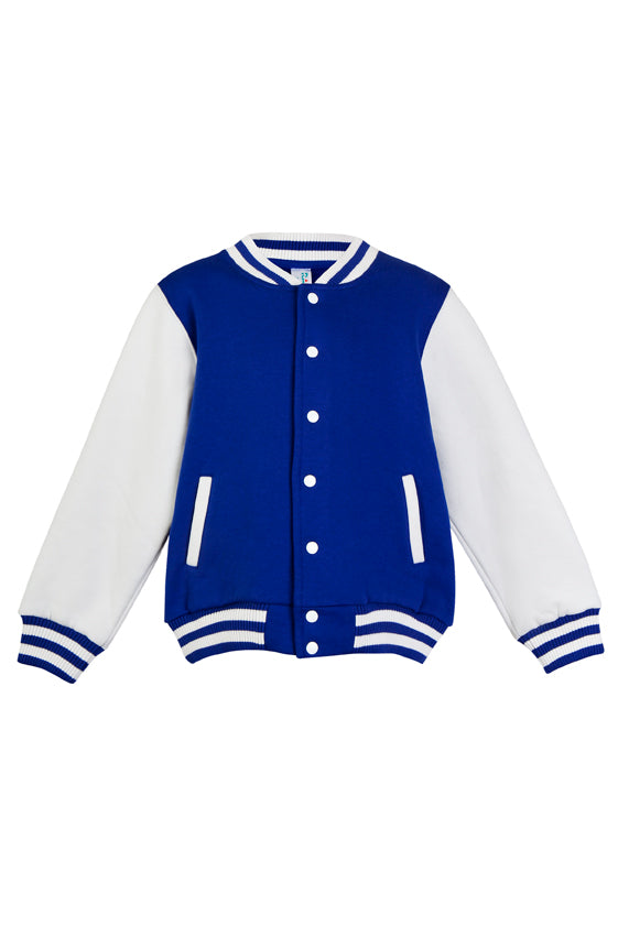 Babies Varsity Jacket - Royal/White - Front