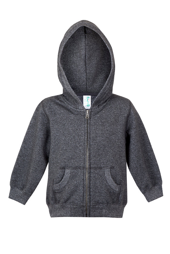 Babies Heather Zip Hoodie - Dark Heather - Front