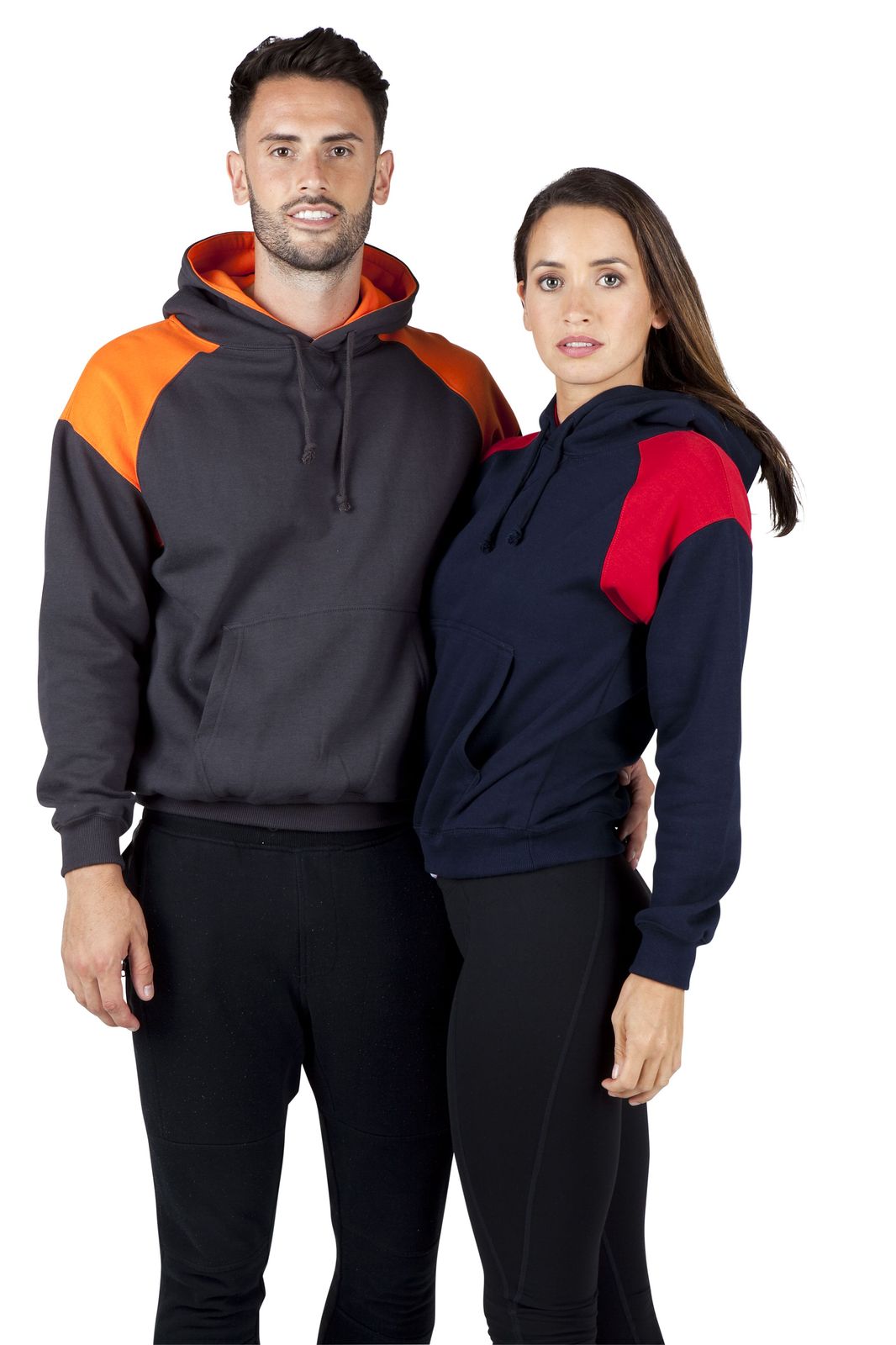 Mens Shoulder Contrast Panel Hoodie - view