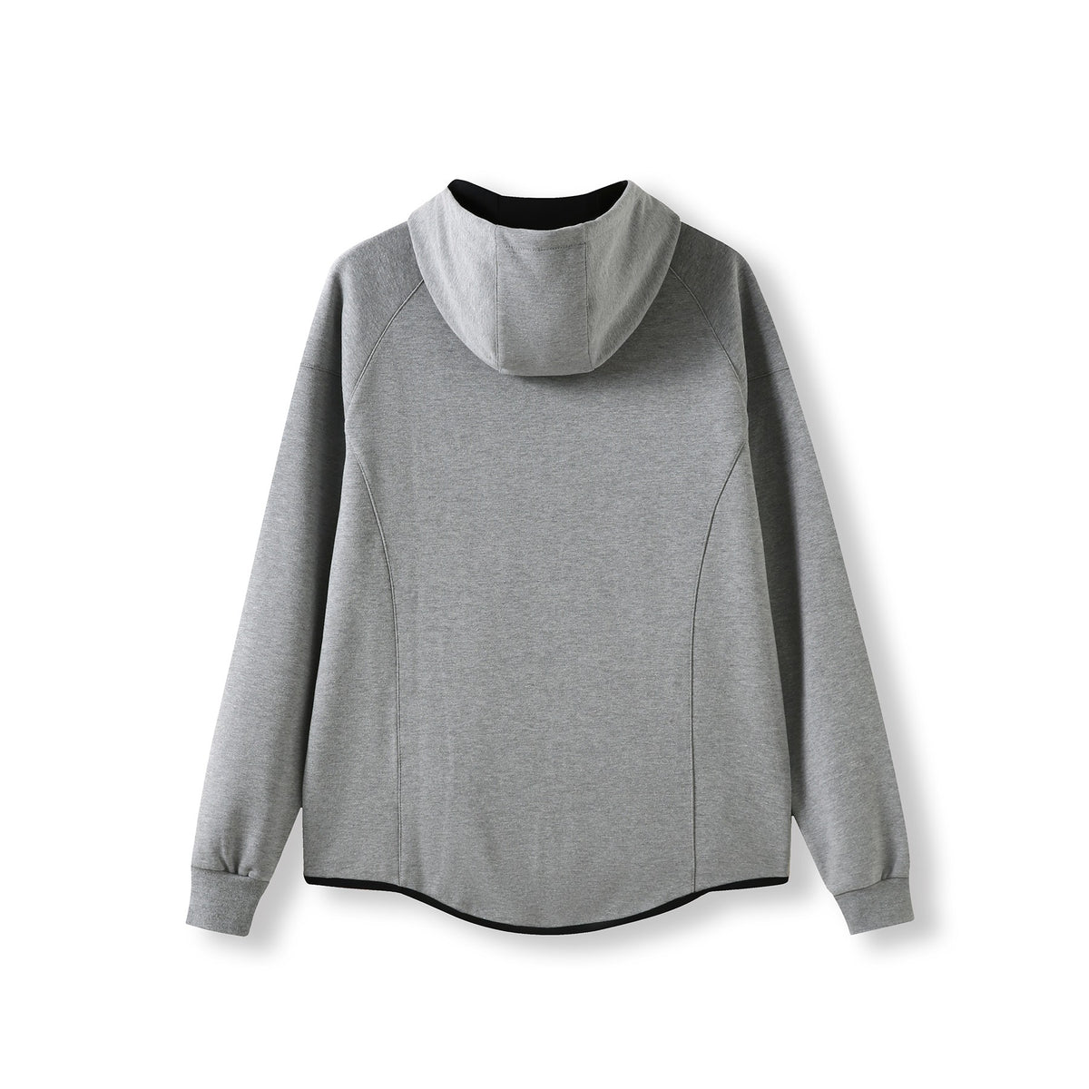Mens 320gsm Soft cotton/bonded polar fleece Hoodie - Grey Marl - Back