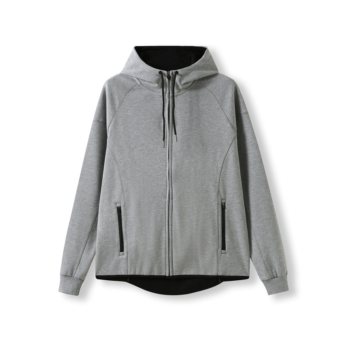 Mens 320gsm Soft cotton/bonded polar fleece Hoodie - Grey Marl - Front