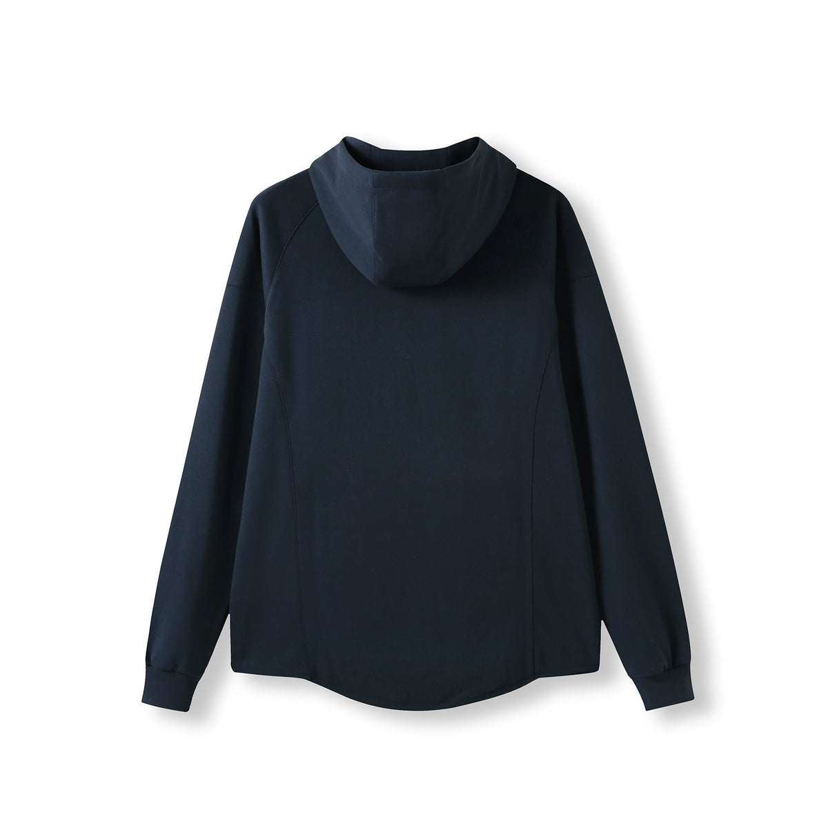 Mens 320gsm Soft cotton/bonded polar fleece Hoodie - Navy Blue - Back