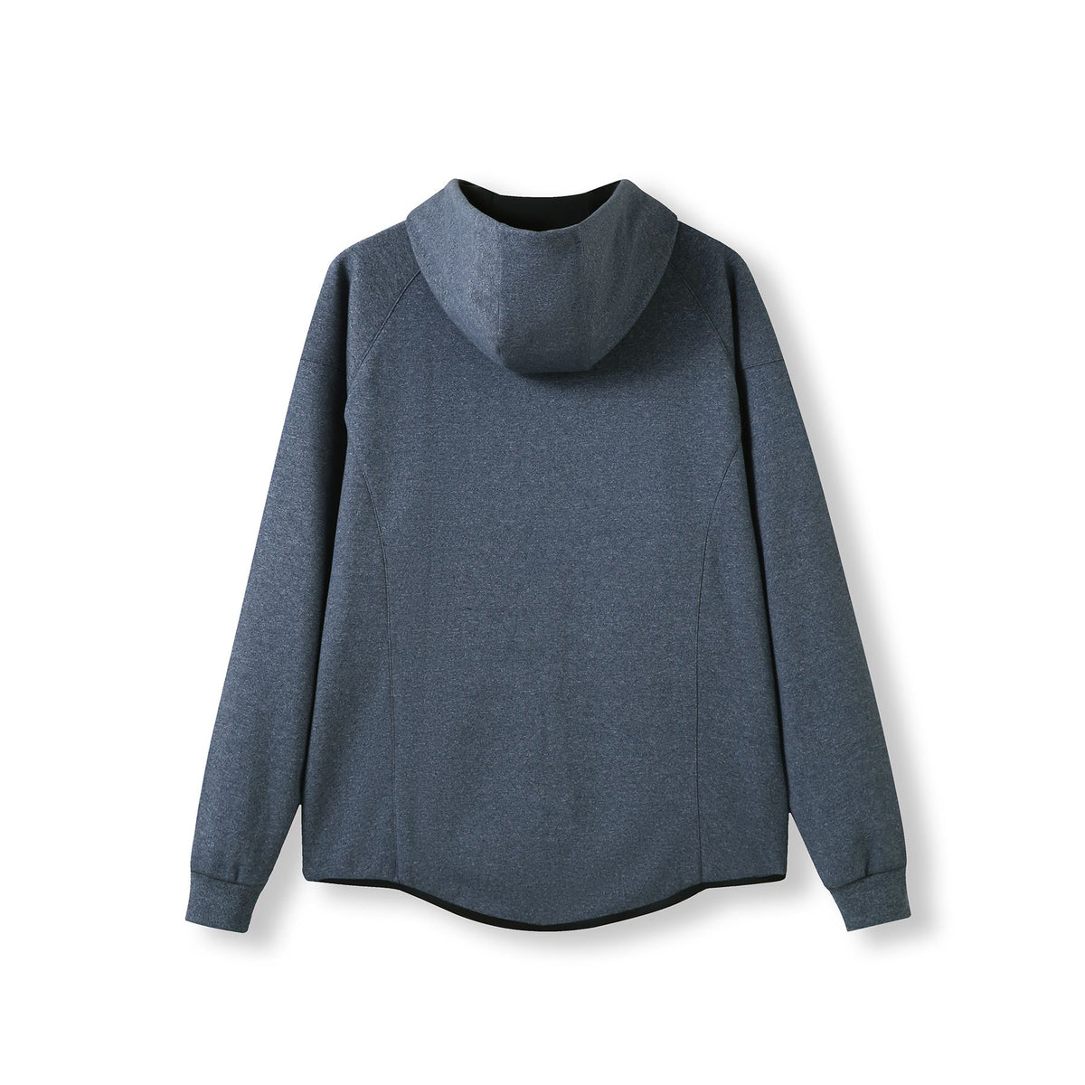 Mens 320gsm Soft cotton/bonded polar fleece Hoodie - Navy Heather - Back