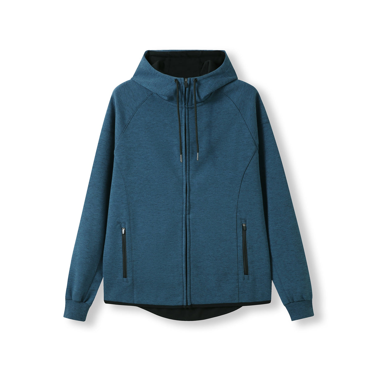 Mens 320gsm Soft cotton/bonded polar fleece Hoodie - Teal Marl - Front