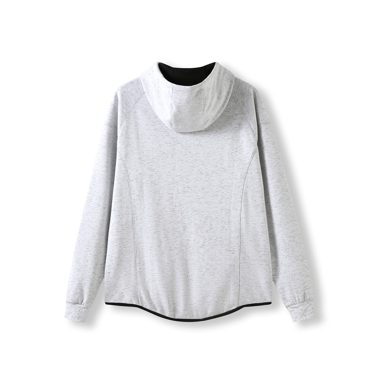 Mens 320gsm Soft cotton/bonded polar fleece Hoodie - White Marl - Back