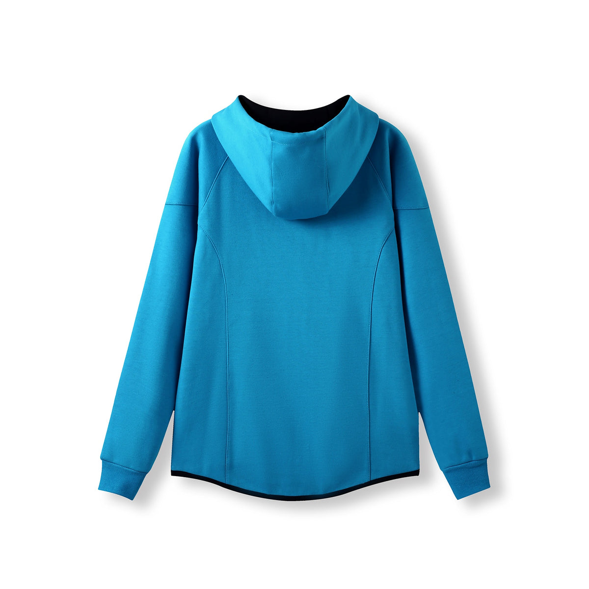 Womens/junior 320gsm Soft cotton/bonded polar fleece Hoodie - Azure - Back