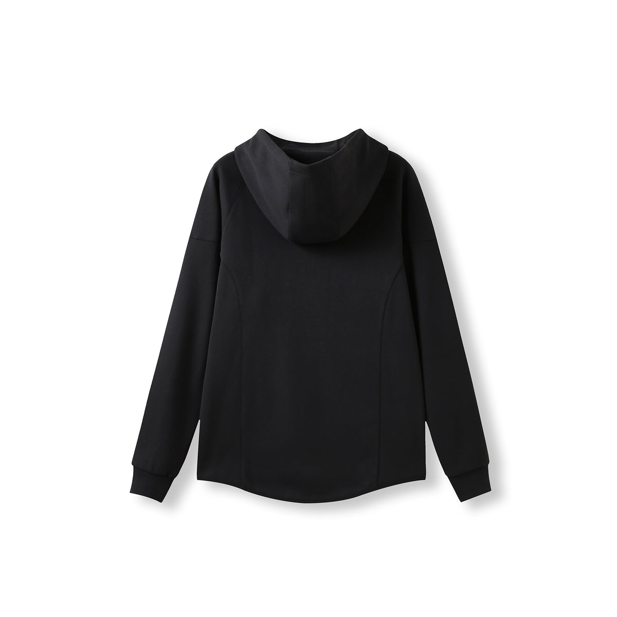 Womens/junior 320gsm Soft cotton/bonded polar fleece Hoodie - Black - Back