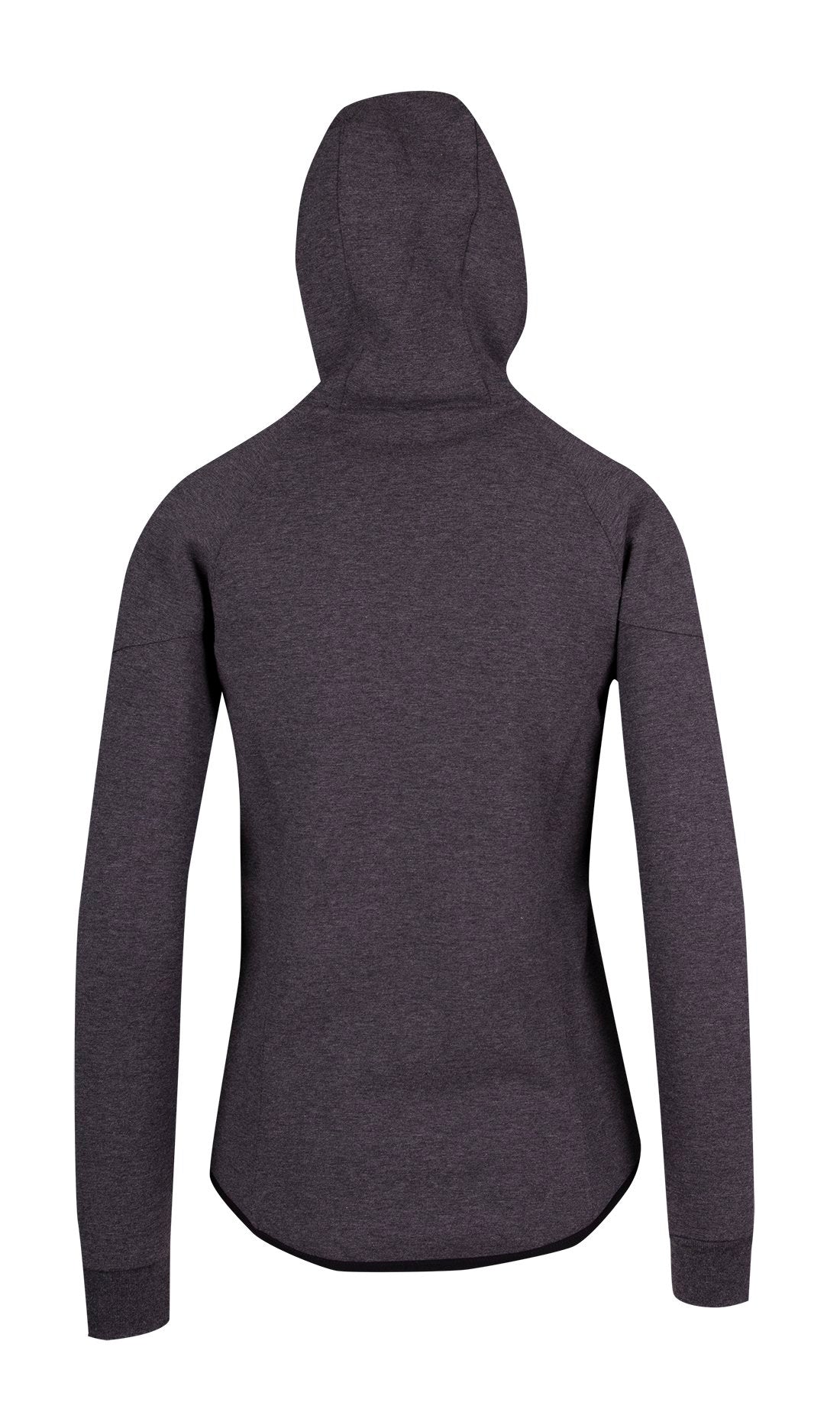 Womens/junior 320gsm Soft cotton/bonded polar fleece Hoodie - Dark Marl - Back